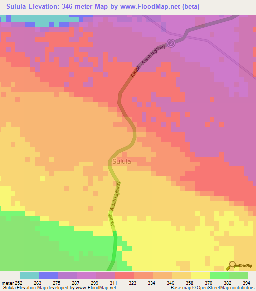 Sulula,Ethiopia Elevation Map