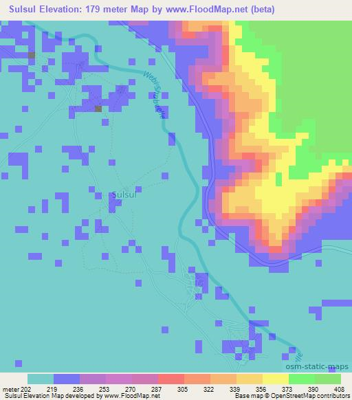Sulsul,Ethiopia Elevation Map