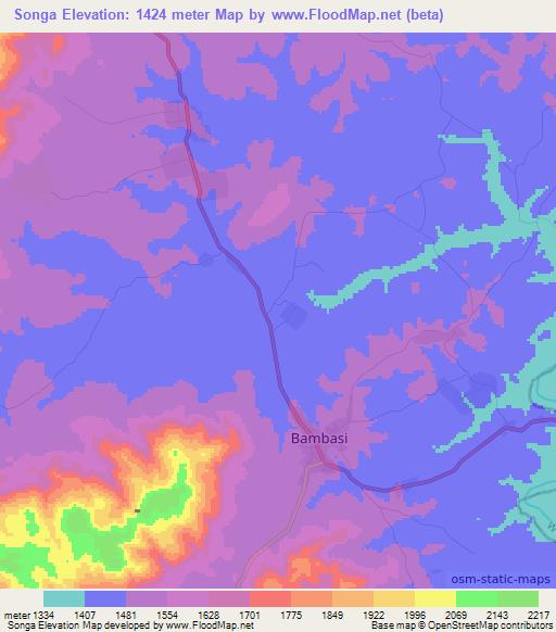 Songa,Ethiopia Elevation Map