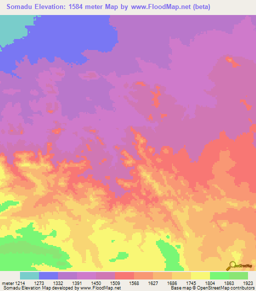Somadu,Ethiopia Elevation Map