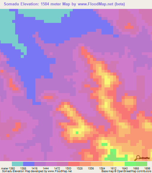 Somadu,Ethiopia Elevation Map