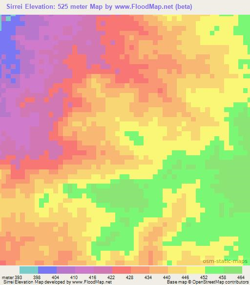 Sirrei,Ethiopia Elevation Map