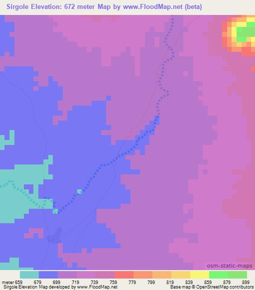 Sirgole,Ethiopia Elevation Map