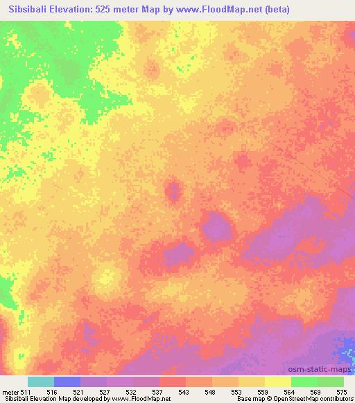 Sibsibali,Ethiopia Elevation Map