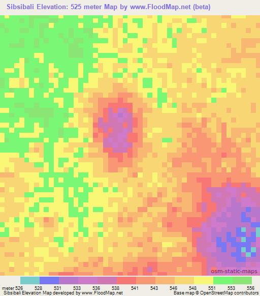 Sibsibali,Ethiopia Elevation Map