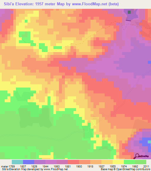Sibi'a,Eritrea Elevation Map