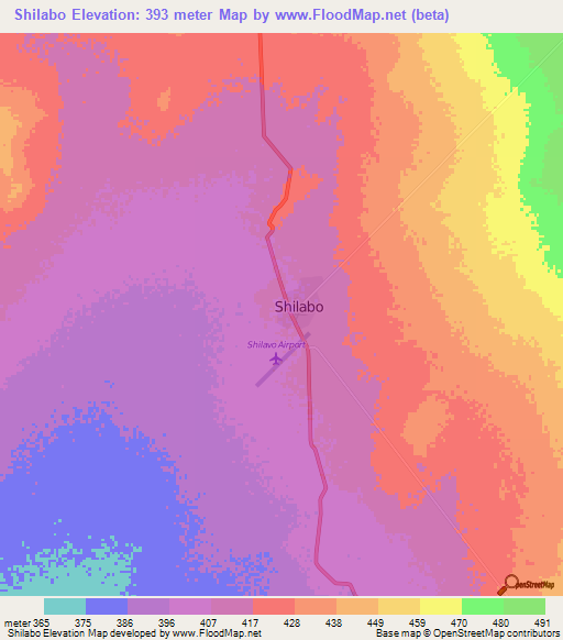 Shilabo,Ethiopia Elevation Map