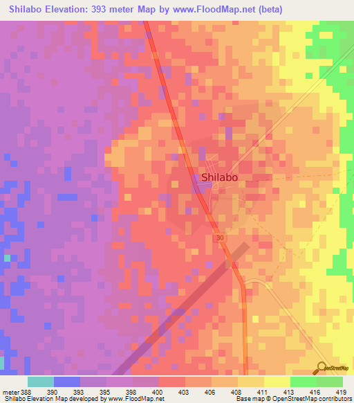 Shilabo,Ethiopia Elevation Map