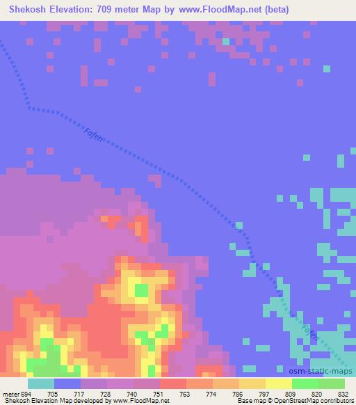 Shekosh,Ethiopia Elevation Map