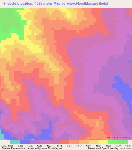Shebele,Ethiopia Elevation Map