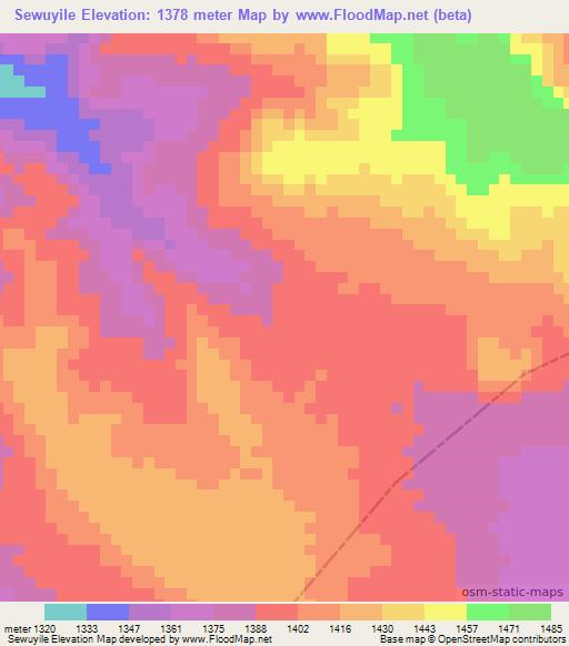 Sewuyile,Ethiopia Elevation Map