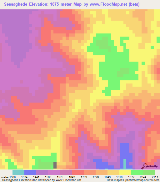 Sessaghede,Eritrea Elevation Map