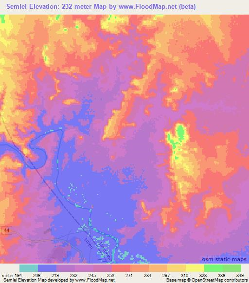 Semlei,Ethiopia Elevation Map