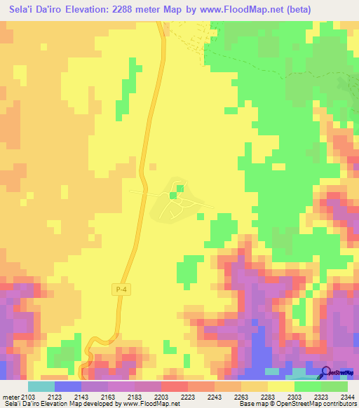 Sela'i Da'iro,Eritrea Elevation Map