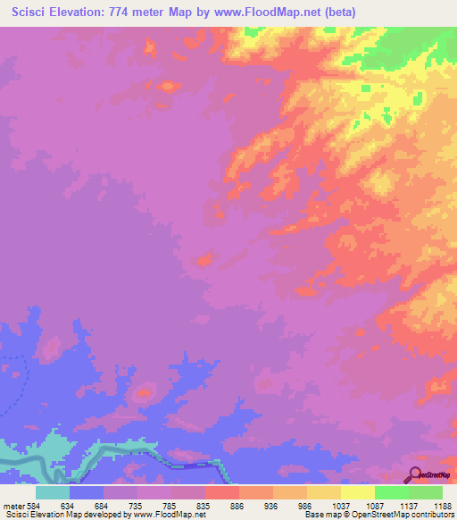 Scisci,Eritrea Elevation Map