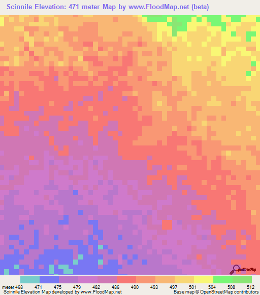 Scinnile,Ethiopia Elevation Map