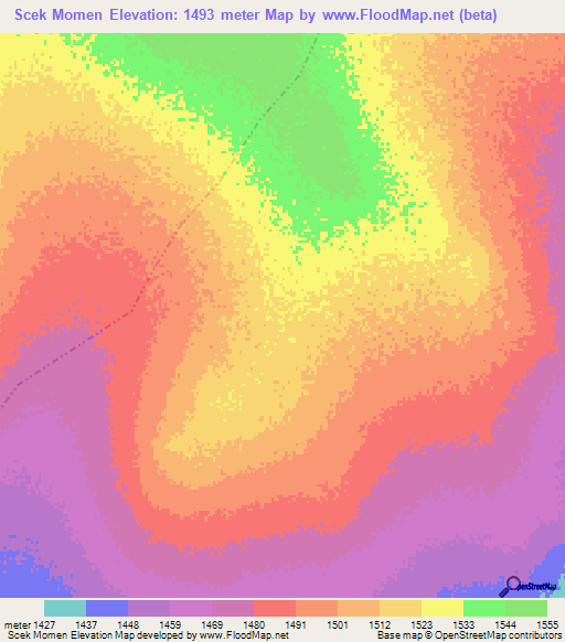 Scek Momen,Ethiopia Elevation Map