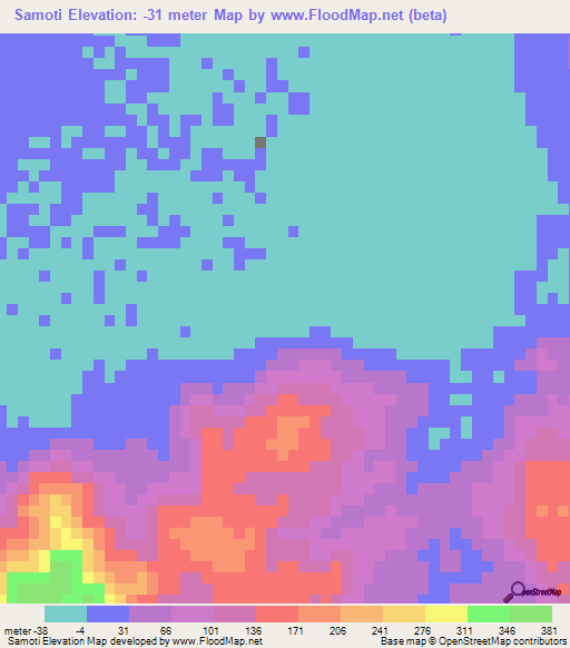 Samoti,Eritrea Elevation Map