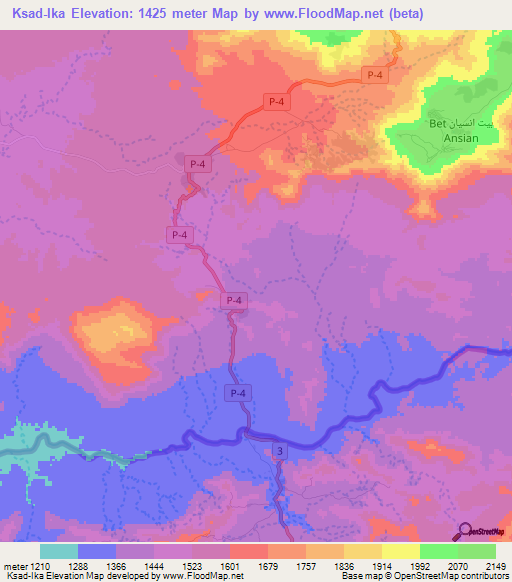 Ksad-Ika,Eritrea Elevation Map