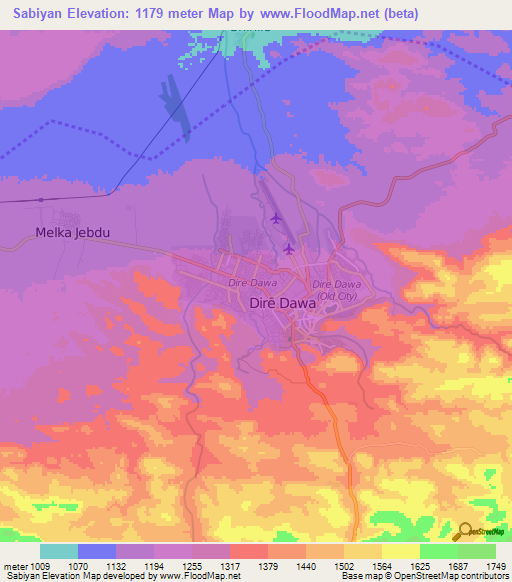 Sabiyan,Ethiopia Elevation Map