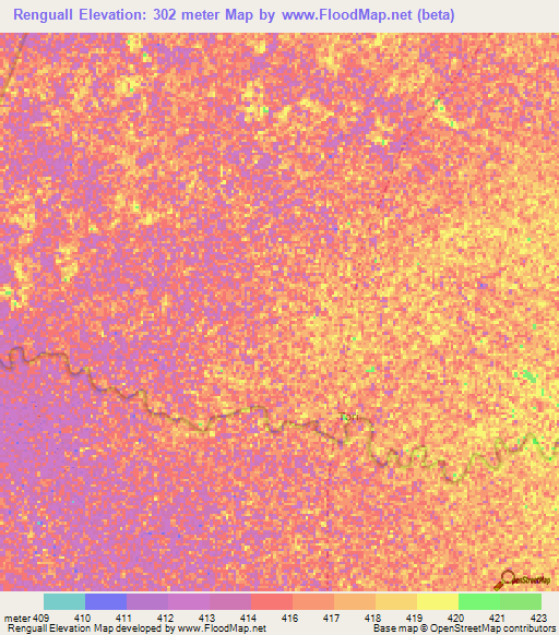 Renguall,Ethiopia Elevation Map