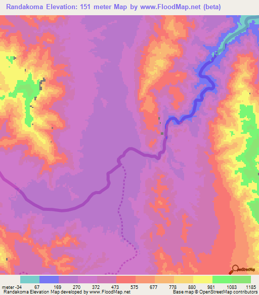 Randakoma,Eritrea Elevation Map