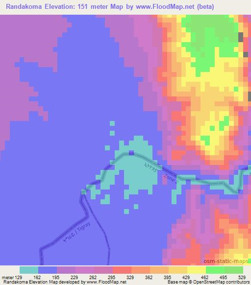 Randakoma,Eritrea Elevation Map