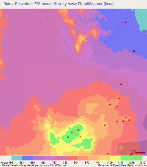 Rama,Ethiopia Elevation Map