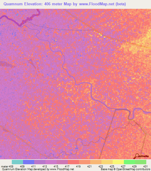 Quamnum,Ethiopia Elevation Map