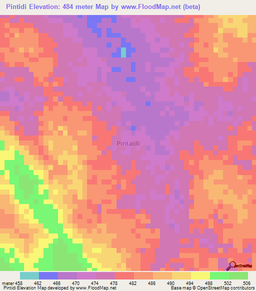 Pintidi,Ethiopia Elevation Map
