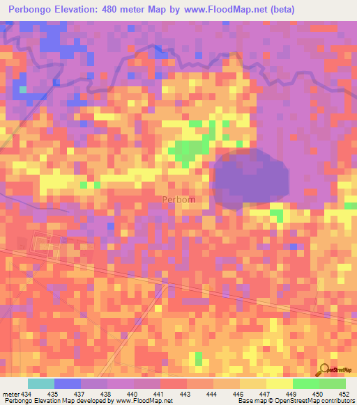 Perbongo,Ethiopia Elevation Map