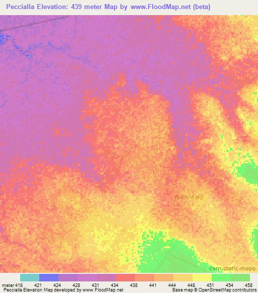 Peccialla,Ethiopia Elevation Map