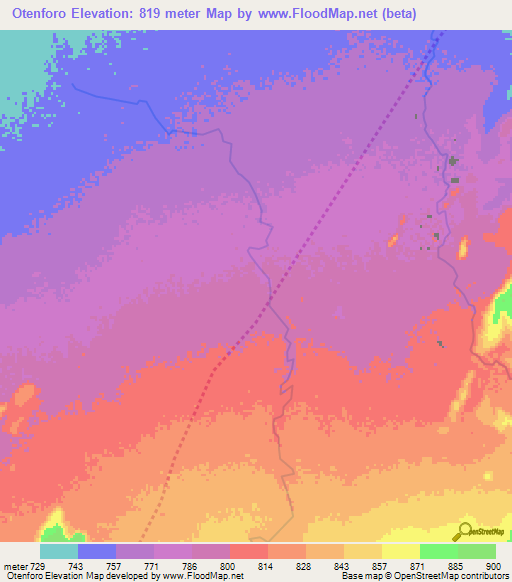 Otenforo,Ethiopia Elevation Map
