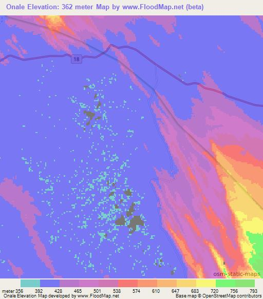 Onale,Ethiopia Elevation Map