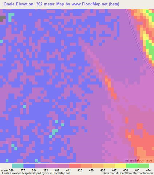 Onale,Ethiopia Elevation Map