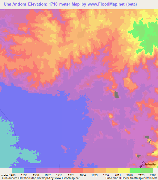 Una-Andom,Eritrea Elevation Map