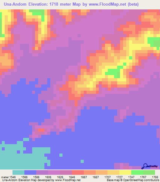Una-Andom,Eritrea Elevation Map