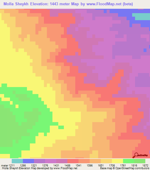 Molla Sheykh,Iran Elevation Map