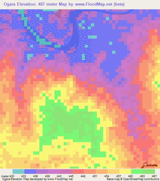 Ogara,Ethiopia Elevation Map