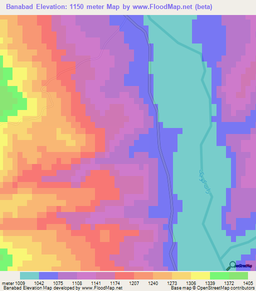 Banabad,Iran Elevation Map