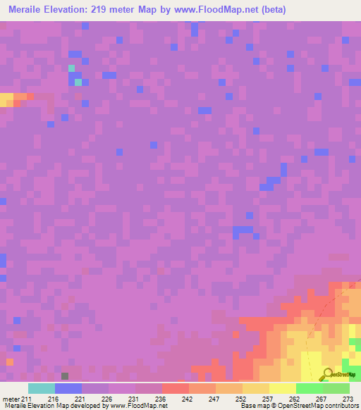 Meraile,Ethiopia Elevation Map