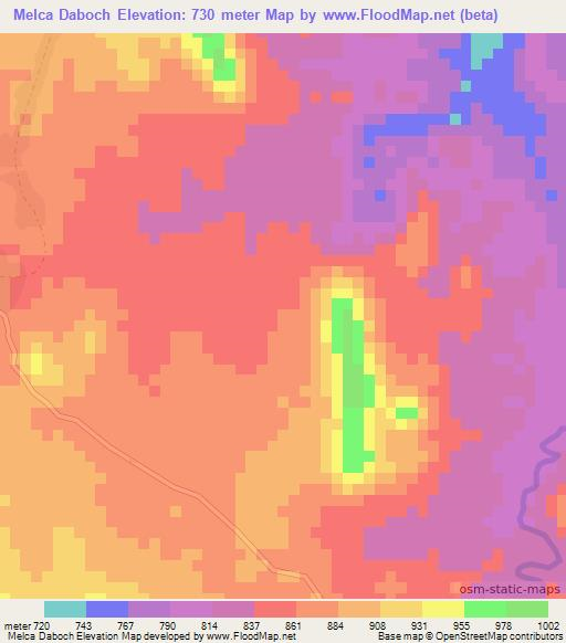 Melca Daboch,Ethiopia Elevation Map