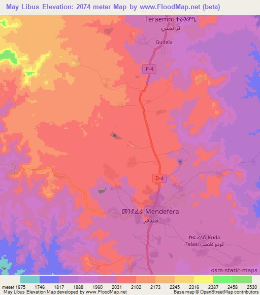 May Libus,Eritrea Elevation Map