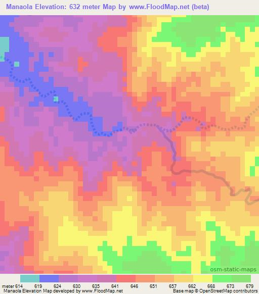 Manaola,Ethiopia Elevation Map
