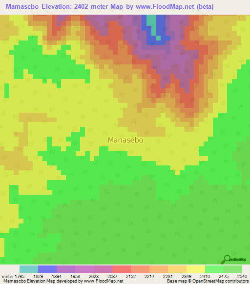 Mamascbo,Ethiopia Elevation Map