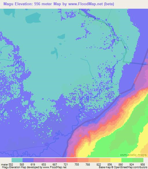 Magu,Ethiopia Elevation Map