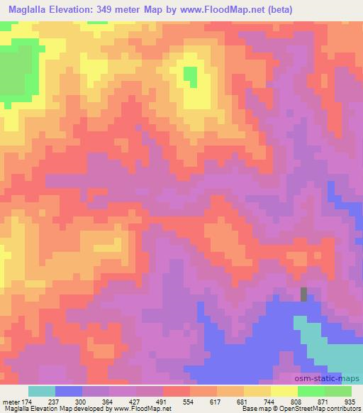 Maglalla,Ethiopia Elevation Map
