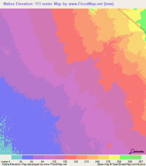 Mabra,Ethiopia Elevation Map