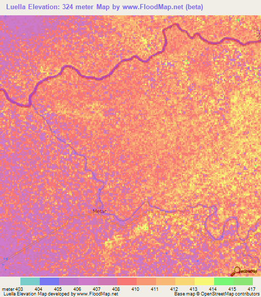 Luella,Ethiopia Elevation Map