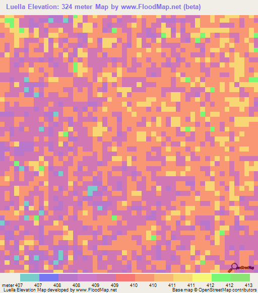 Luella,Ethiopia Elevation Map